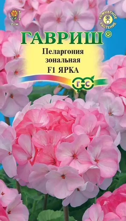 Семена цветов (комнатные) Пеларгония зональная Ярка F1 ГАВРИШ 4 шт ц/п