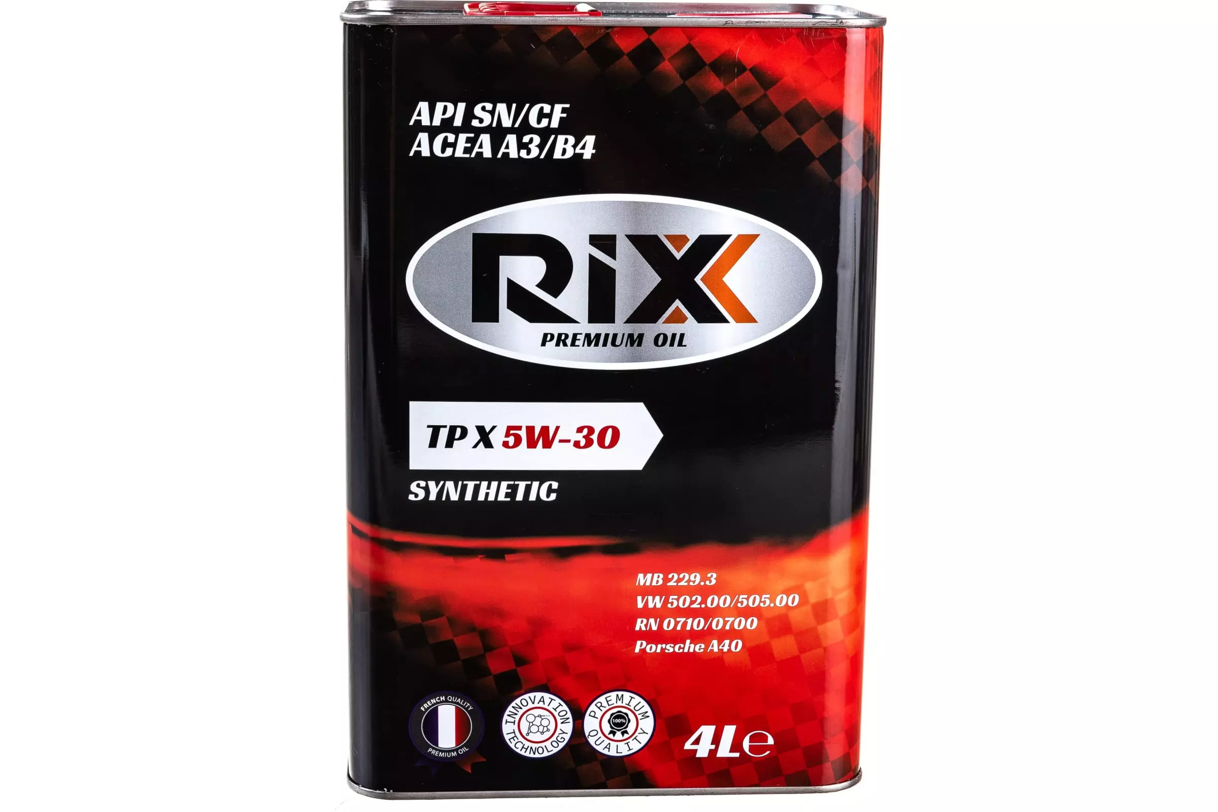 Масло моторное 5w30 синтетика RIXX TP X SN/CF A3/B4 4 л