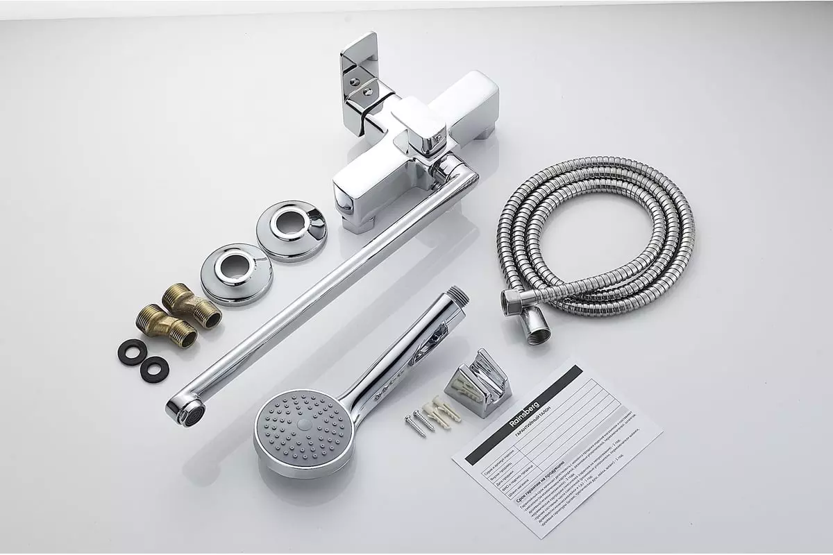 Смеситель для ванны, длинный излив 35 см, хром, Rainsberg R1723F, силумин