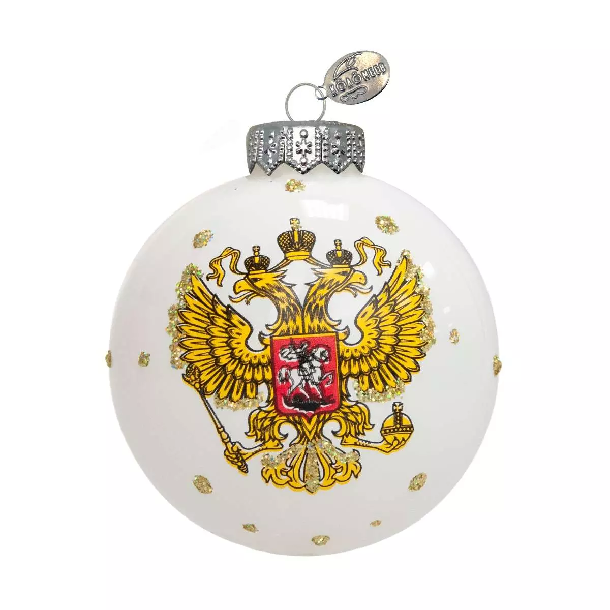 Елочный шар стекло Герб России 6,5 см Коломеев КУ-65-244155