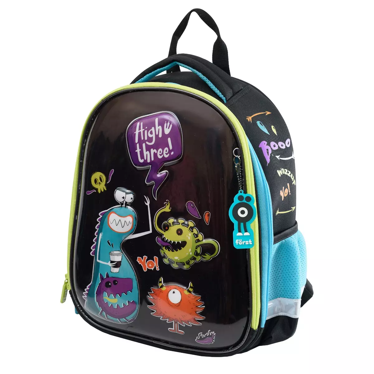 Ранец школьный Först F-Glow &quot;Monster party&quot; 37*29,5*16см, 2 отделения, 2 кармана, анатомическая сп