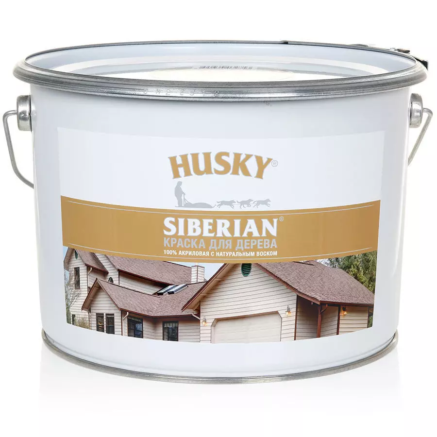 Краска для дерева Husky Siberian акриловая База С 9 л