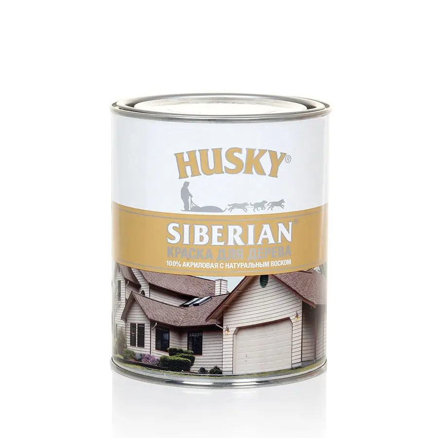 Краска для дерева Husky Siberian акриловая белая База А 0,9 л 28045