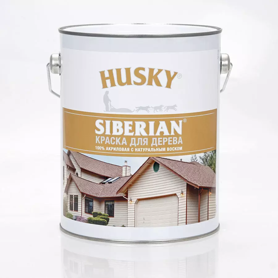 Краска для дерева Husky Siberian акриловая белая База А 2,7 л