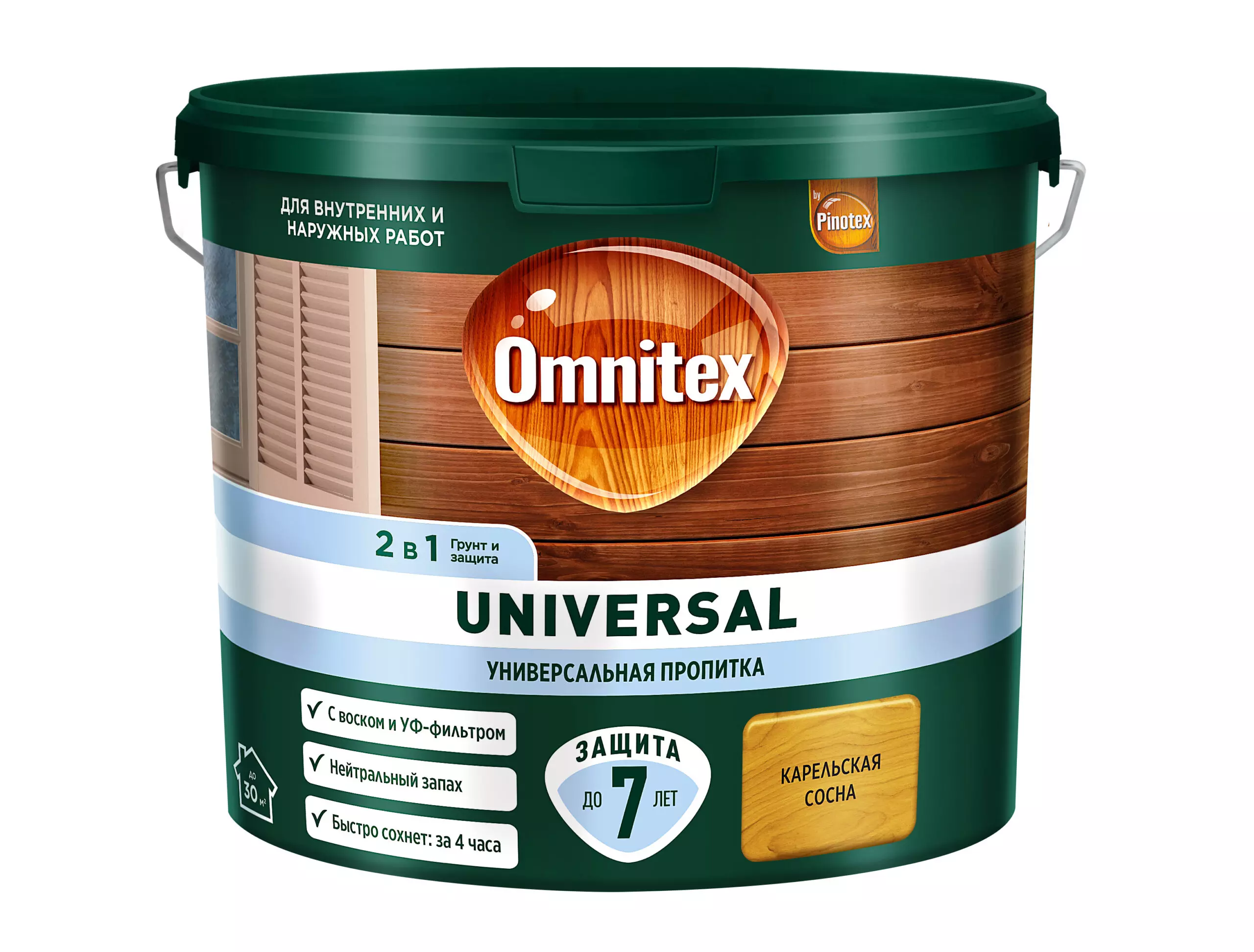 Пропитка Omnitex (Pinotex) Universal 2 в 1 Карельская сосна 2,5 л