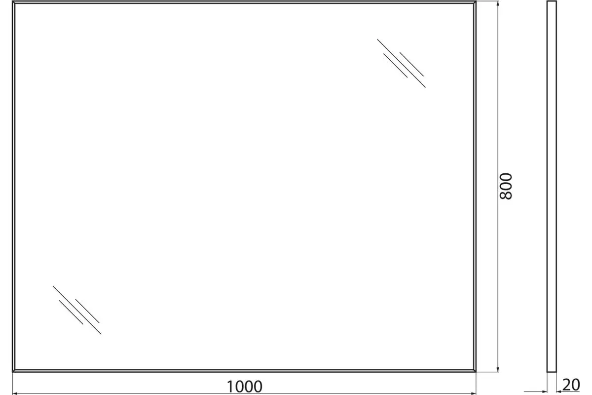 Зеркало в ванную 100х80 см BelBagno SPC-AL-1000-800 в алюминиевой раме