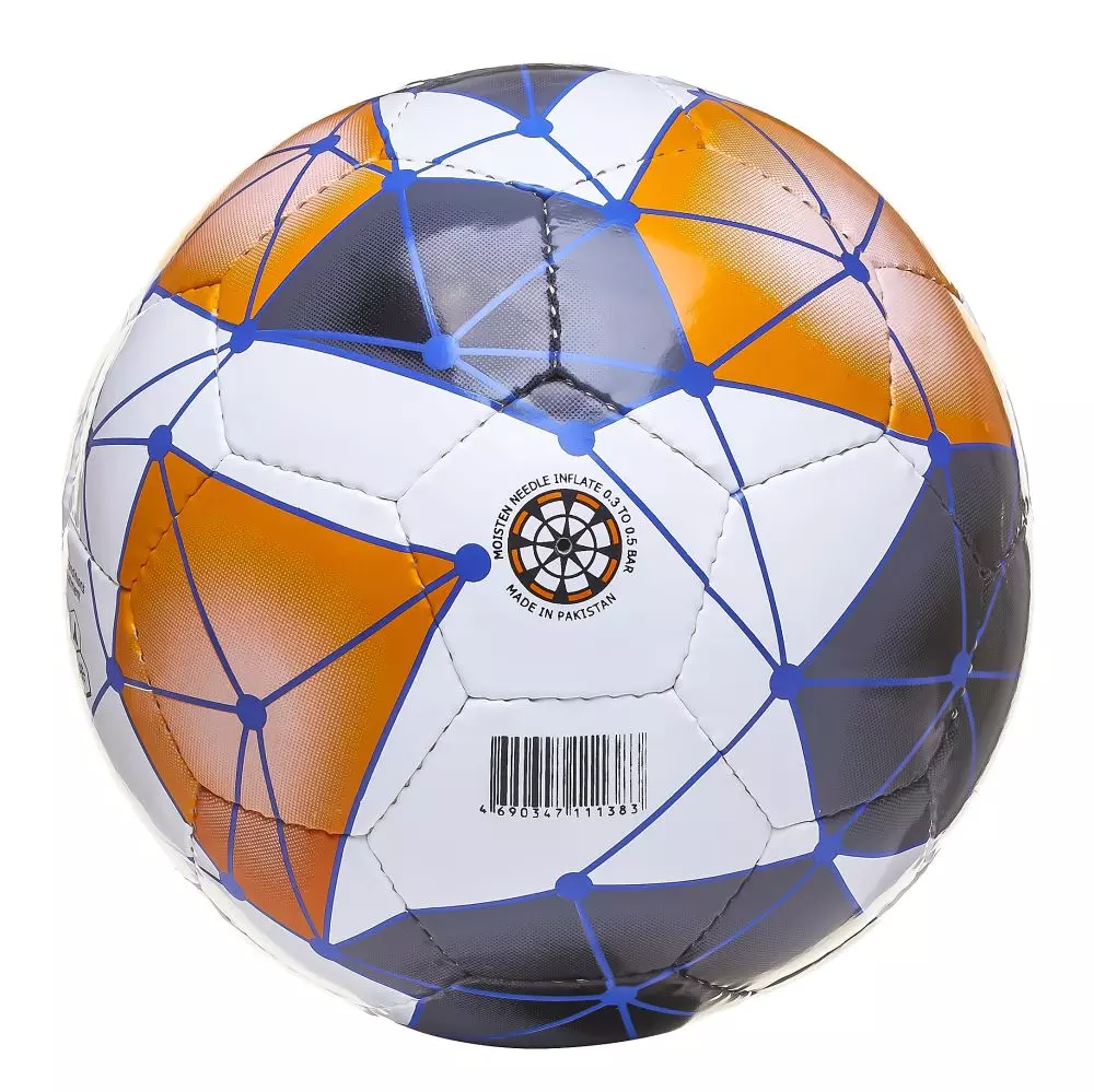 Мяч футбольный Atemi SPECTRUM, PVC Shiny 1mm, бел/сер/оранж, р.5