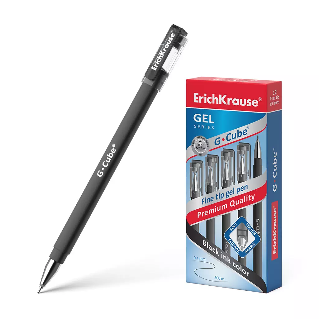 Гелевая ручка ErichKrause 46447 G-CUBE, черный
