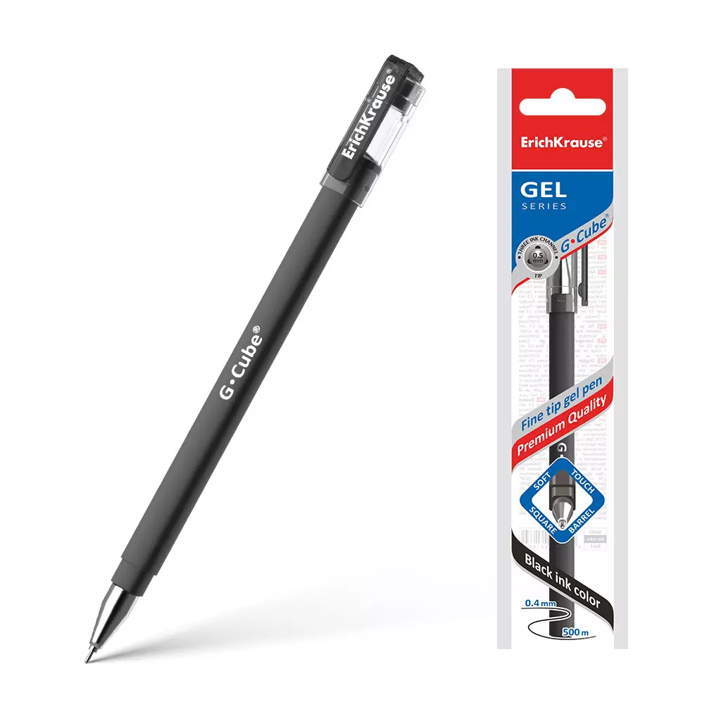 Гелевая ручка ErichKrause 46448 G-CUBE, черный