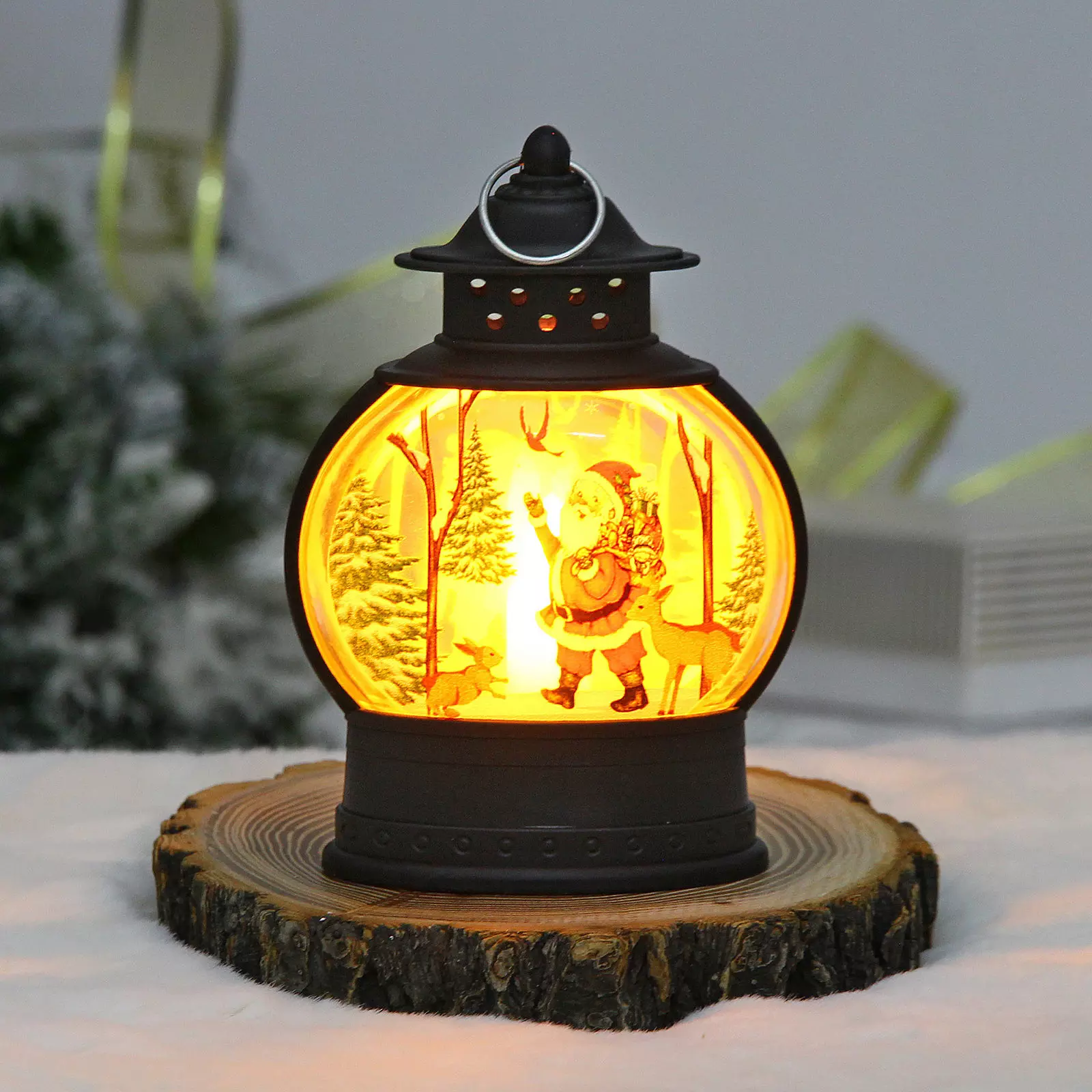 Сувенир с подсветкой Лампа-Дедушка Мороз 7х4х13 см черный 700-0631