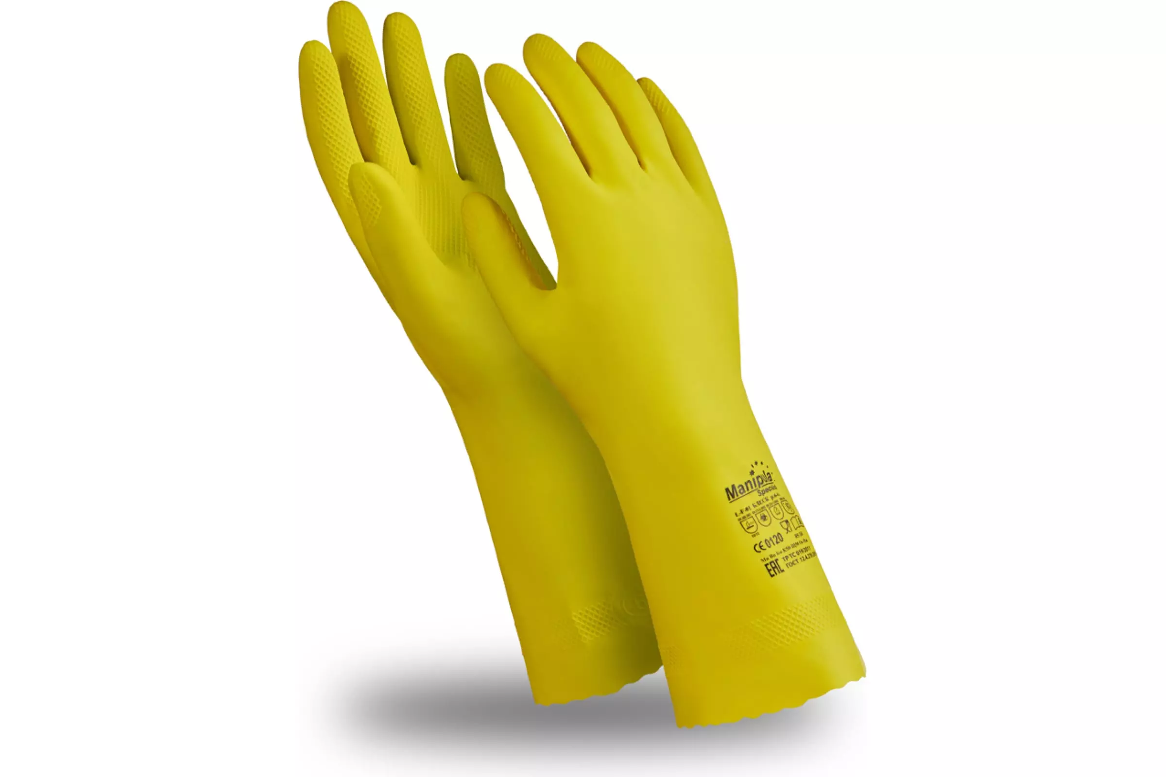 Перчатки БЛЕСК, (L-F-01), латекс 0.40мм, 300 мм, хлопковая подкладка, цвет желтый (10-10.5/XL)