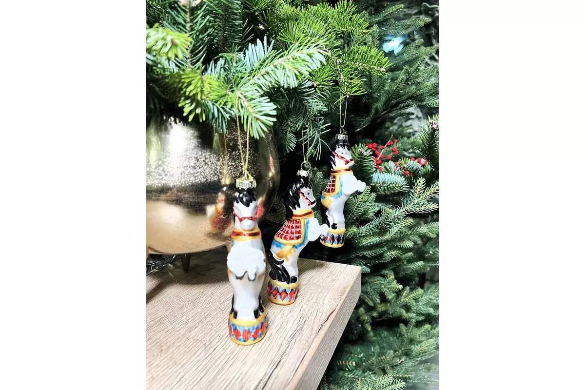 Елочные украшения стекло (3 шт) Волшебство на ветках VNVOG-14