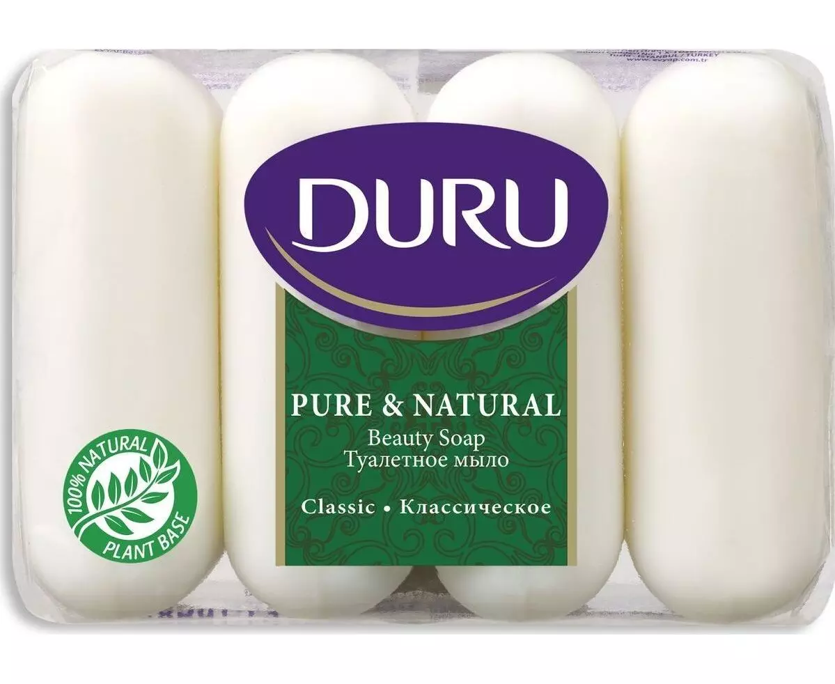 Мыло для рук DURU Pure and Natural Классическое, 4*85 гр