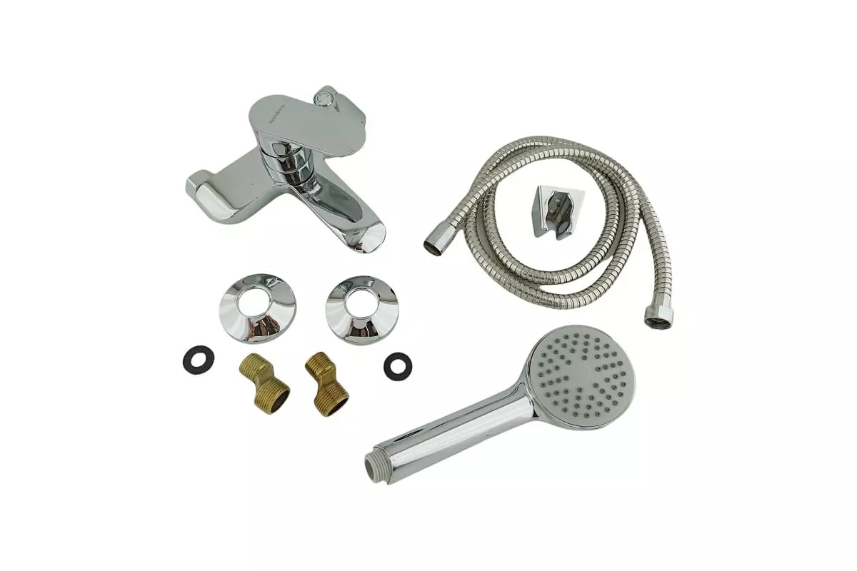 Смеситель для ванны, короткий излив, хром, Rainsberg R0702F, силумин