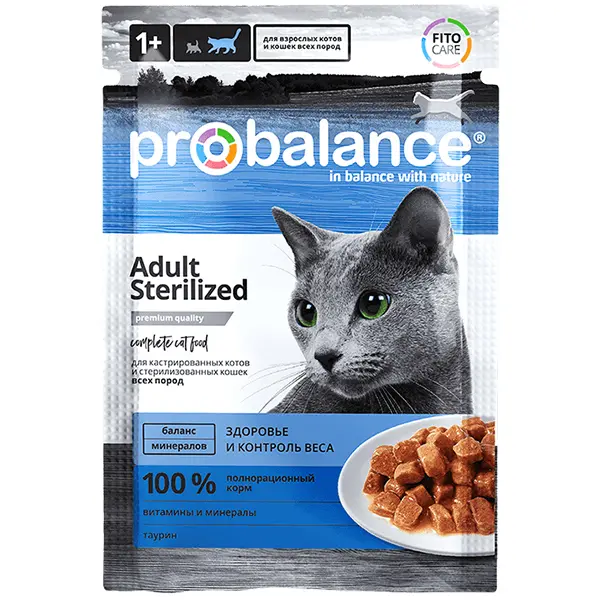 Влажный корм для кошек Probalance Sterilized, 85 г