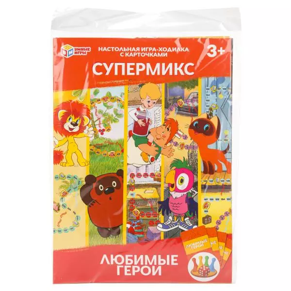 Настольная игра-ходилка Любимые герои Супермикс Союзмультфильм Умные игры 4630395016568