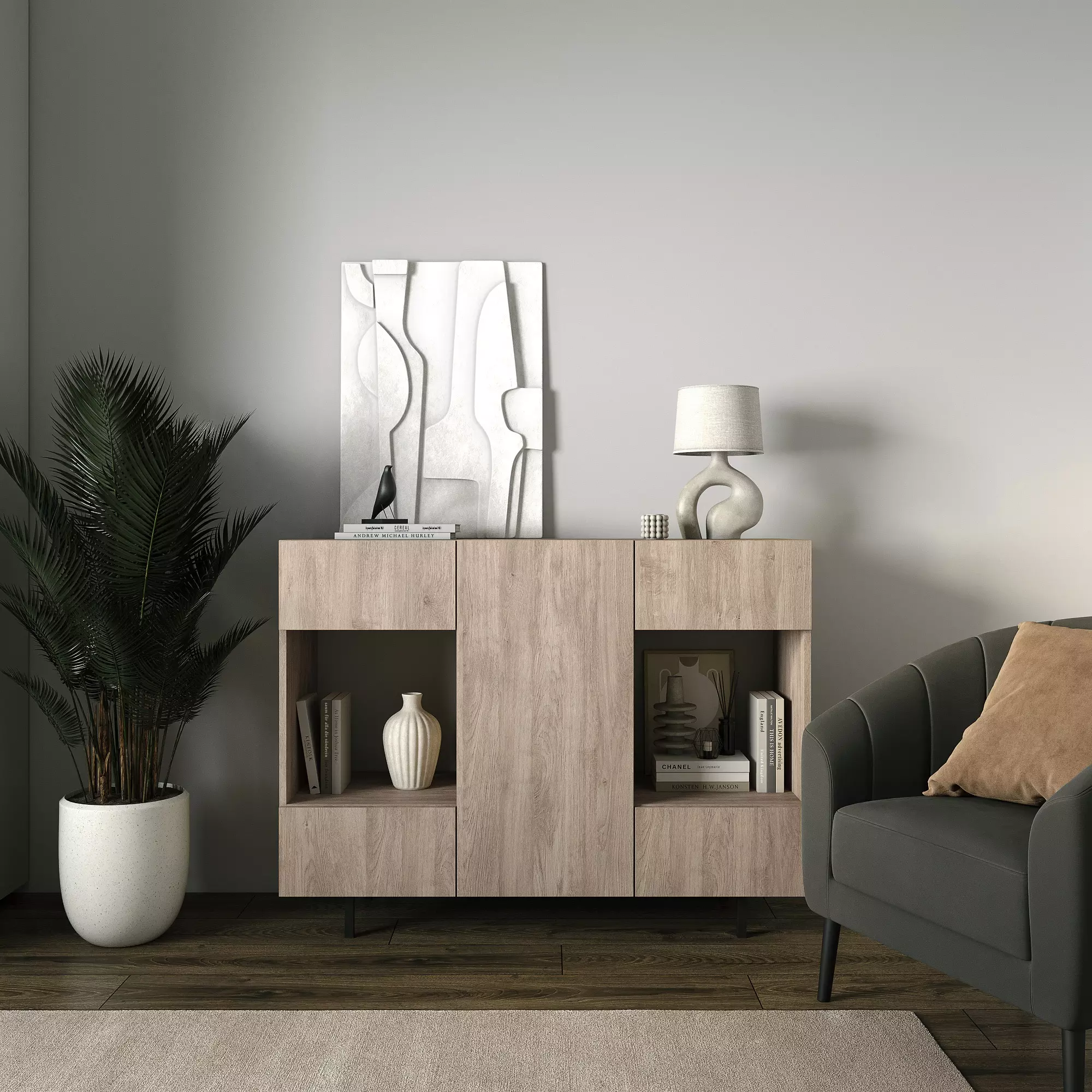 Мебельный щит ЛДСП Премиум 1200х200х16мм Сантьяго.кромка 0.4 мм