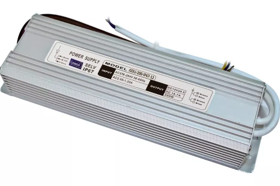 Блок питания 12В 200Вт влагозащищенный IP67 General 513600