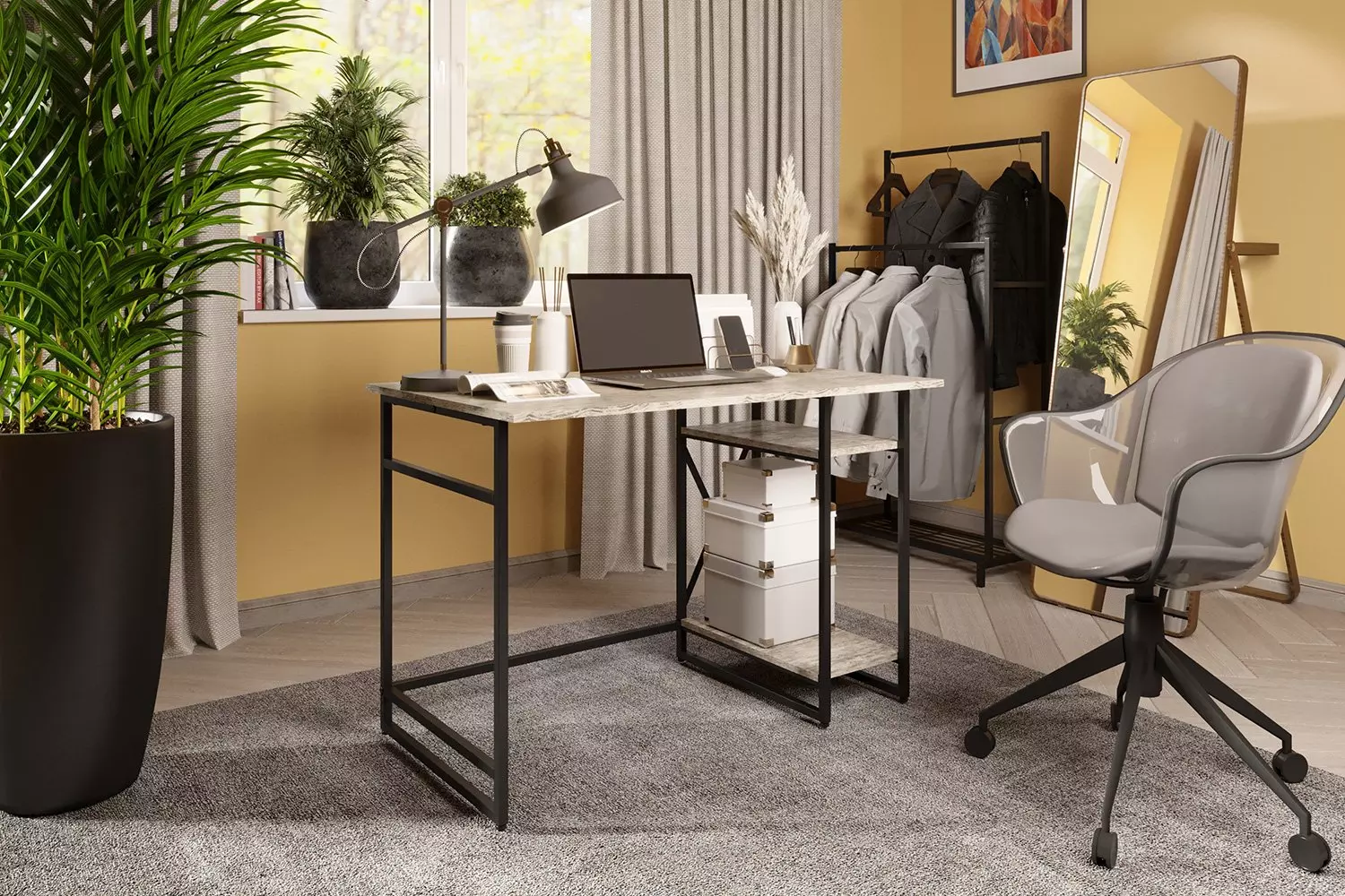 Стол компьютерный Loft 76х111х68 см, патина, черный. Gutta