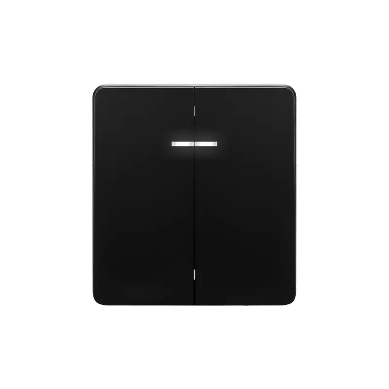 Выключатель встраиваемый 2-клавишный c индикатором оникс Kranz Miele Round KR-78-0714-3