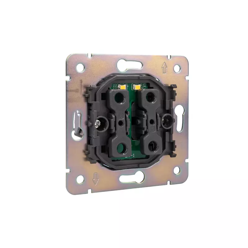 Выключатель встраиваемый 2-клавишный c индикатором оникс Kranz Miele Round KR-78-0714-3
