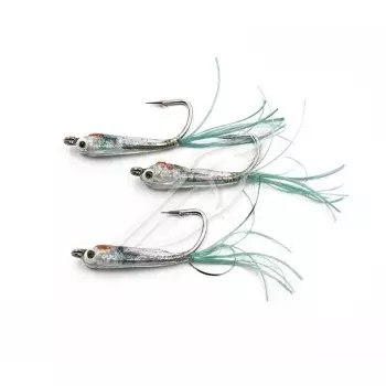 Мормышка ЯМАН &quot;Малек пыздрик&quot; с ушком, L-19 мм, вес 0,4 г, кр. Kumho №2, цв. зеленый (уп. 3 шт.)