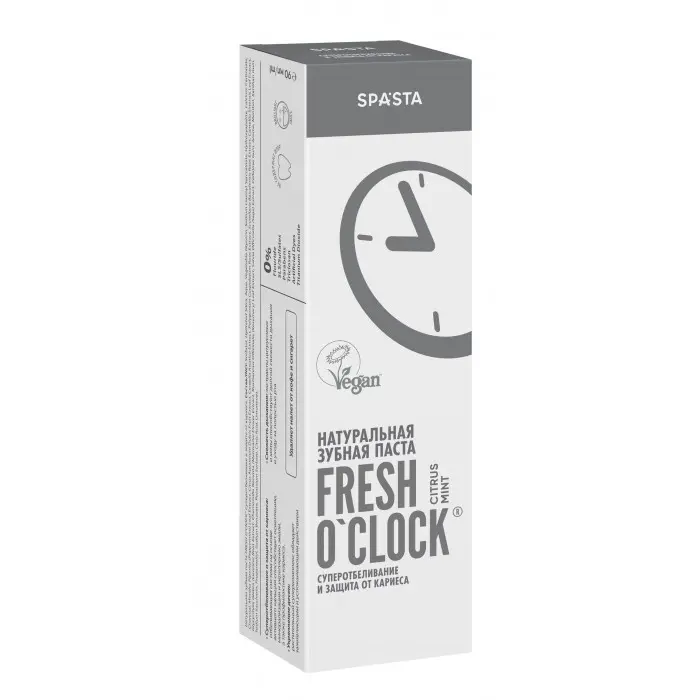 Зубная паста Spasta Fresh O'Clock Суперотбеливание и защита от кариеса, 90 мл