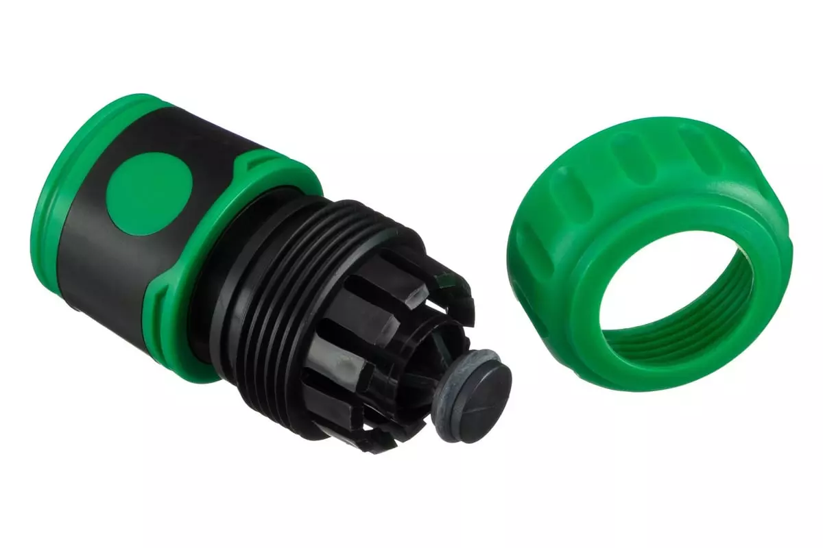 Коннектор для шланга 3/4" быстросъемный с аквастопом POLYAGRO Lite 7576150