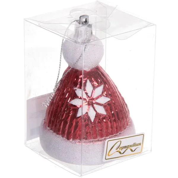 Елочная игрушка Новогодняя шапочка 6,5х6,5х9,5 см красный 916-0765