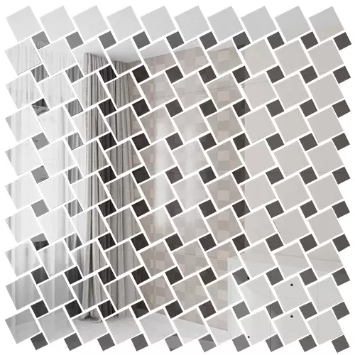 Мозаика Зеркальная серебро/графит (30%) (300х300мм) с чипом 25х25 и 12х12.