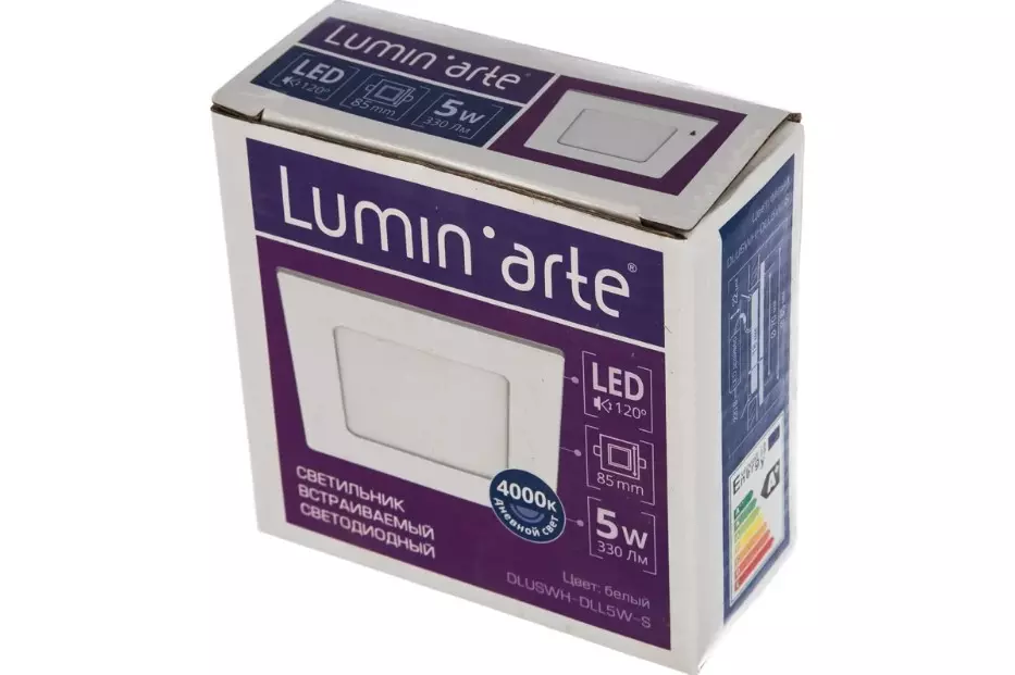 Светильник встраиваемый светодиодный 5Вт 4000К квадрат Lumin'arte DLUSWH-DLL5W-S