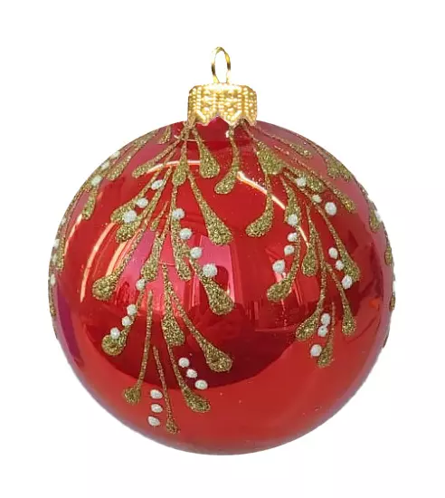 Новогодний шар стекло Заснеженная ветвь 6,5 см Коломеев КУ-65-194148