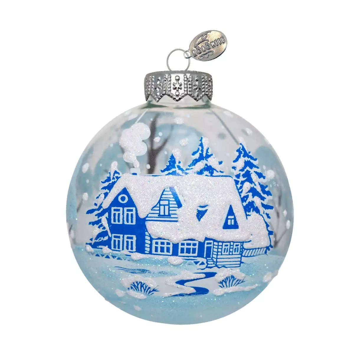 Елочный шар стекло Зимний новый-1 6,5 см Коломеев КУ-65-51/23/1