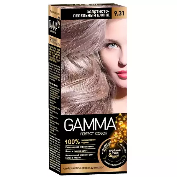 Краска для волос 9.31 Золотисто-пепельный блонд GAMMA Perfect Color