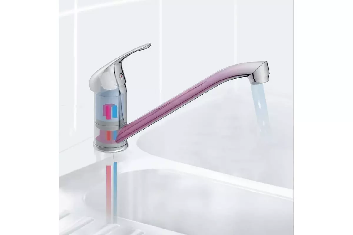 Смеситель для кухни, средний излив 235 мм, хром, ESKO Lagos LG 05, экосплав