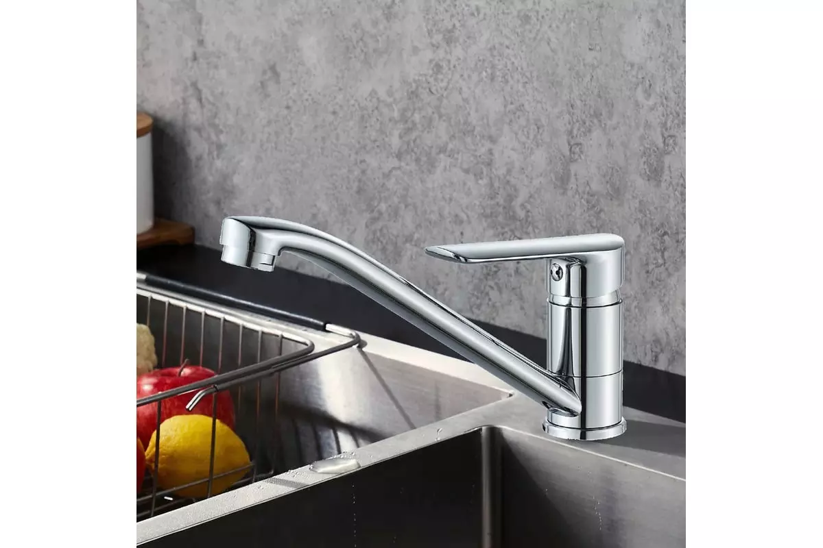 Смеситель для кухни, средний излив 235 мм, хром, ESKO Lagos LG 05, экосплав