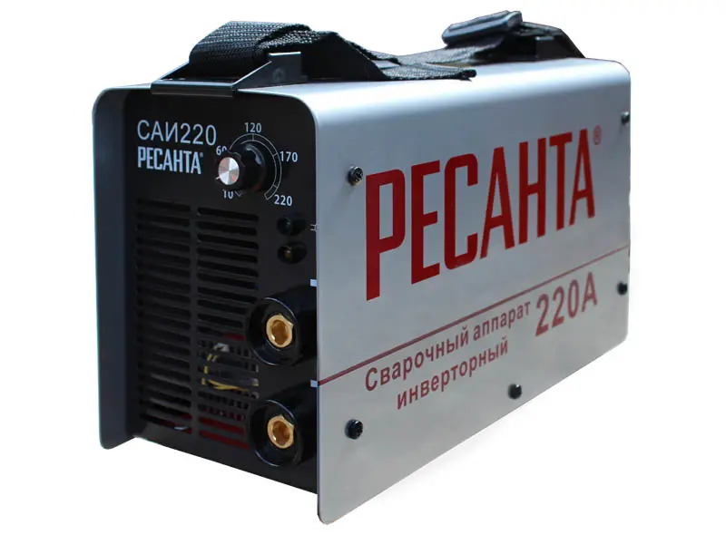 Сварочный аппарат инверторный РЕСАНТА САИ220, 10-220А, 220В, э5мм, кейс