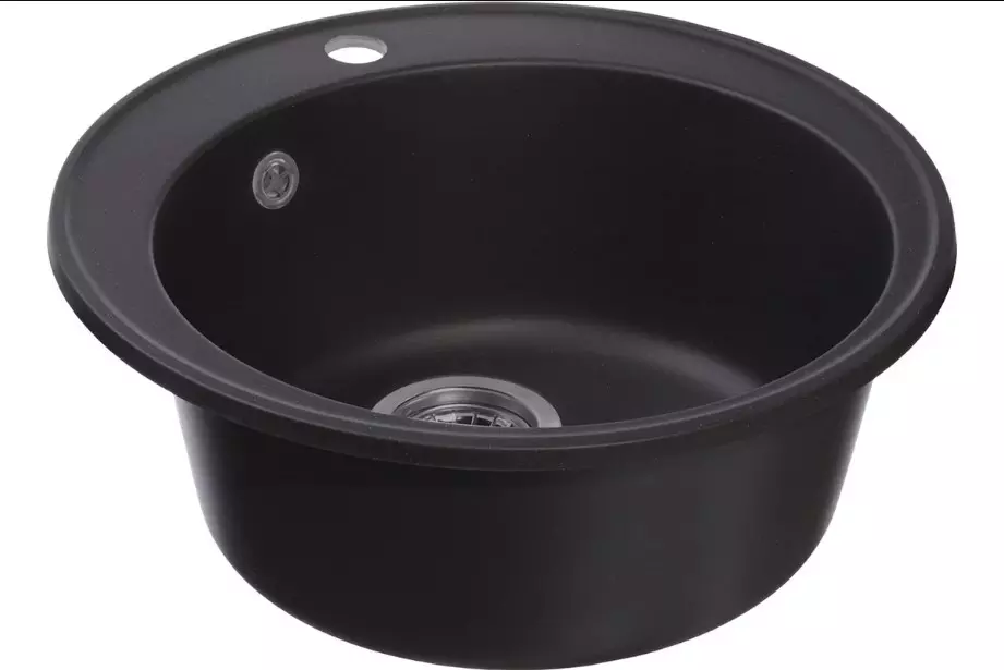 Кварцевая мойка для кухни круглая ø48х20 см Reflexion Arena RF0148BL черный