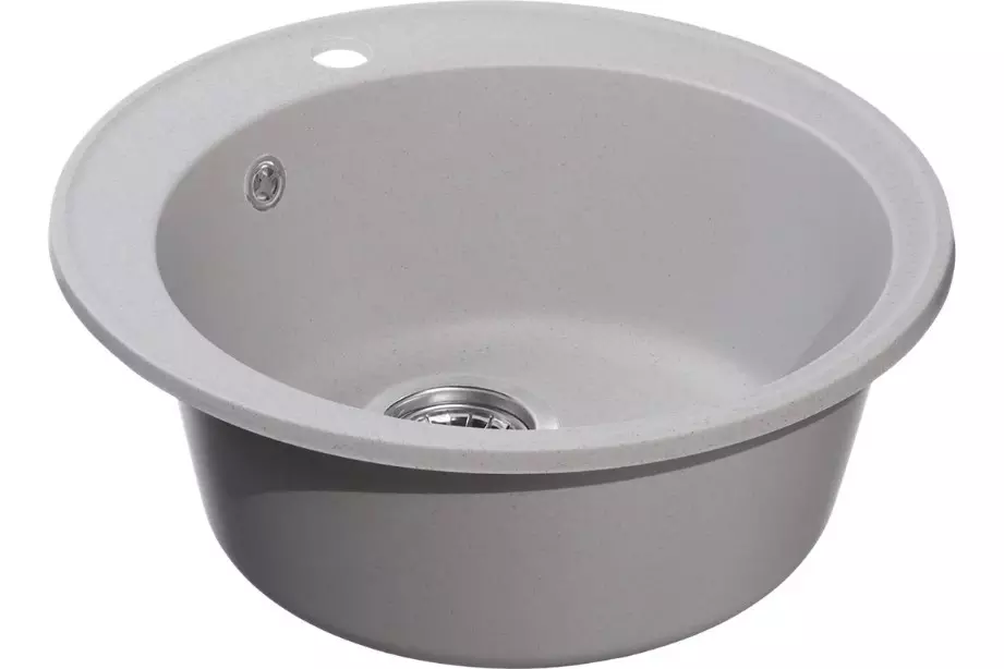 Кварцевая мойка для кухни круглая ø48х20 см Reflexion Arena RF0148GR серый