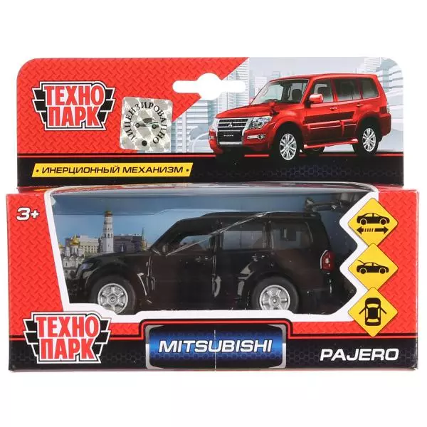 Моделька MITSUBISHI pajero, металл, 12 см, двери, багажник, инерционная, Технопарк 275013