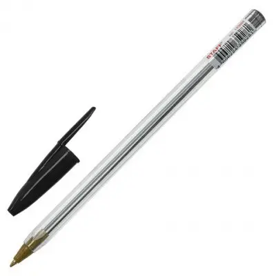 Ручка шариковая STAFF Basic BP-04, ЧЕРНАЯ, линия письма 0,5мм, с штрихкодом, 143869