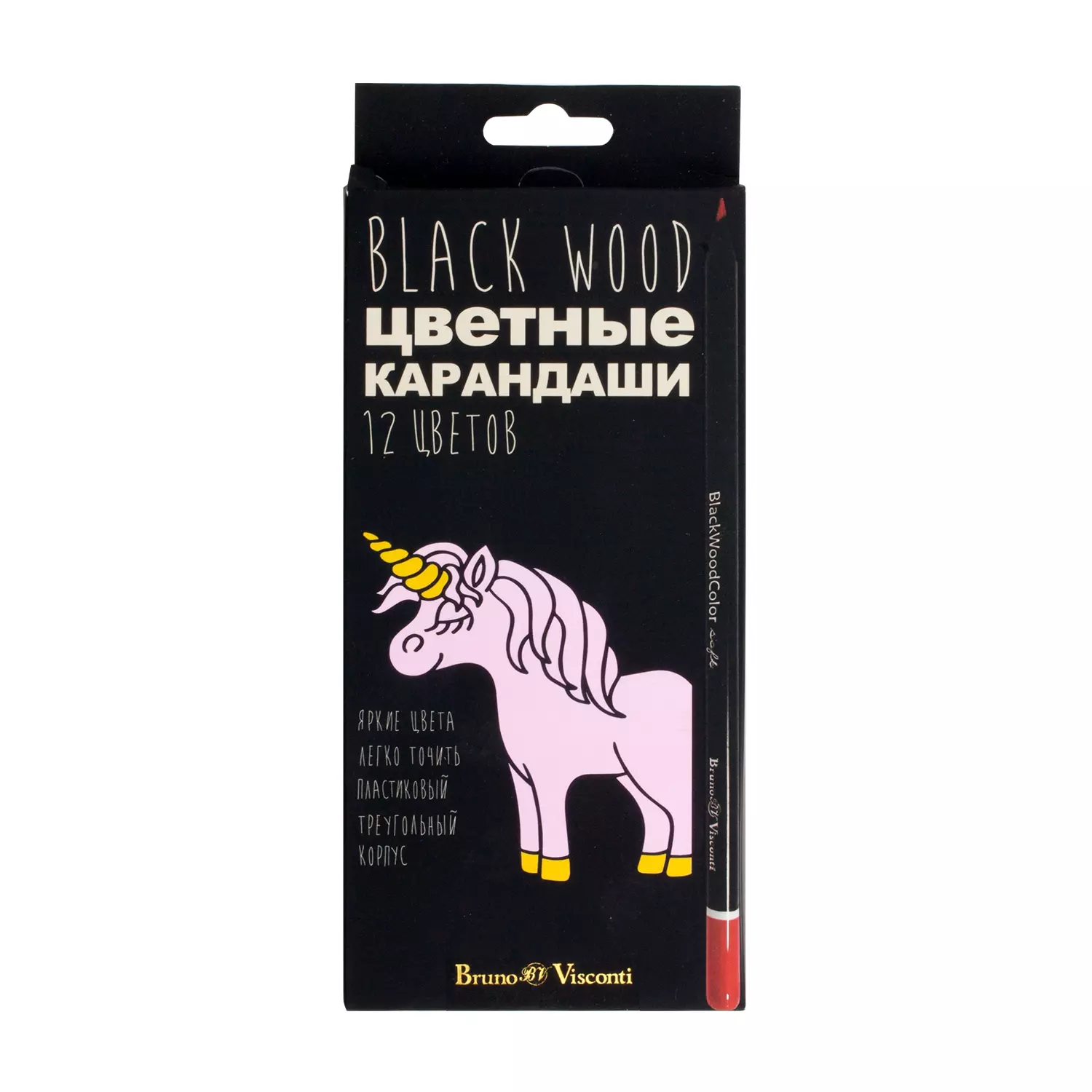 Карандаши цветные 12 цветов BrunoVisconti BlackWoodColor 30-0097