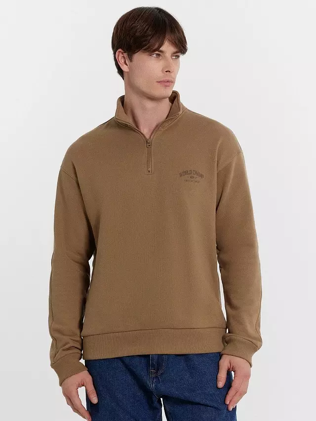 Толстовка мужская Mark Formelle 121916 сепия + печать, р-р 108-182/188 (54 / XXL)