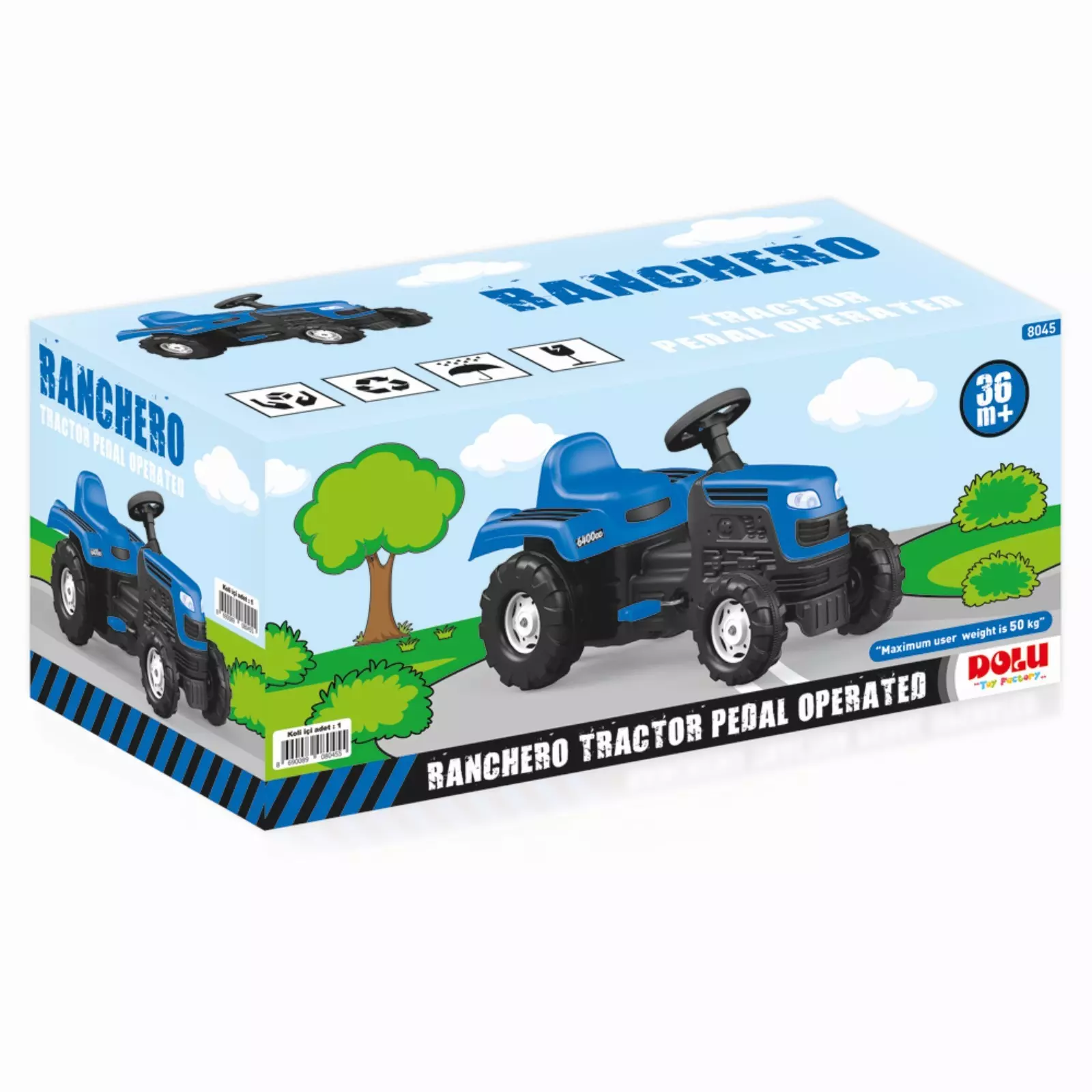 Трактор детский педальный Ranchero синий Dolu 8045