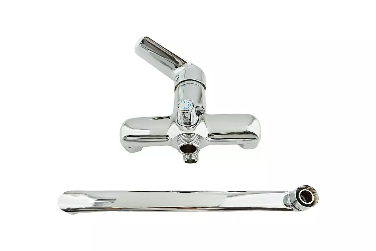 Смеситель для ванны, длинный излив 30 см, хром, Rainsberg R2023F, силумин