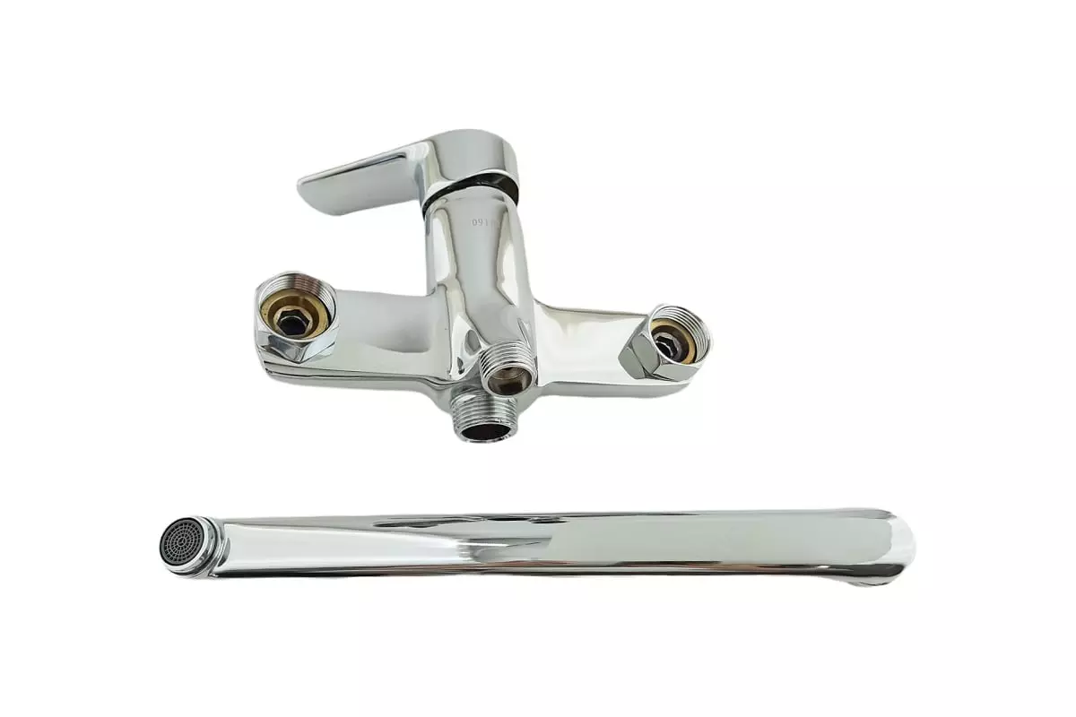 Смеситель для ванны, длинный излив 30 см, хром, Rainsberg R2023F, силумин