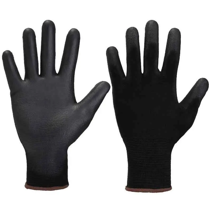 Перчатки МИКРОПОЛ, (TPU-12/MG-161), нейлон, полиуретан частичный, оверлок, цвет черный (8/M)