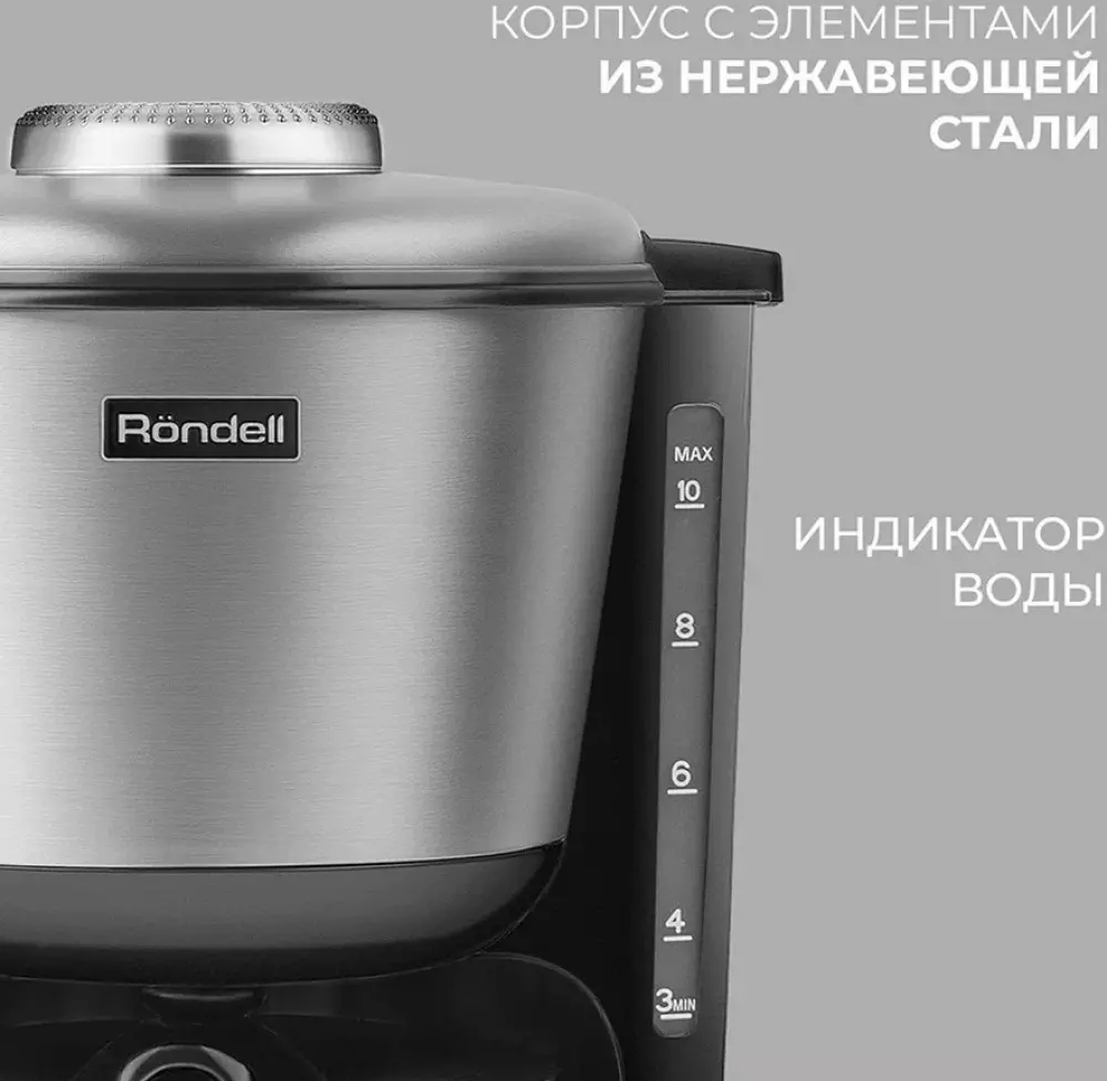 Кофеварка капельная Rondell 1000Вт 1,25л 1100-RE-01