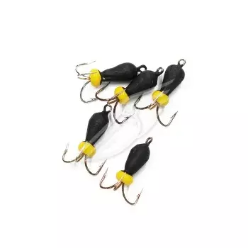 Мормышка вольф. безнасадочная &quot;ЯМАН&quot; Черт с петлей, корот. d-3 мм, вес 0,6 г, бисер, (уп. 5шт)