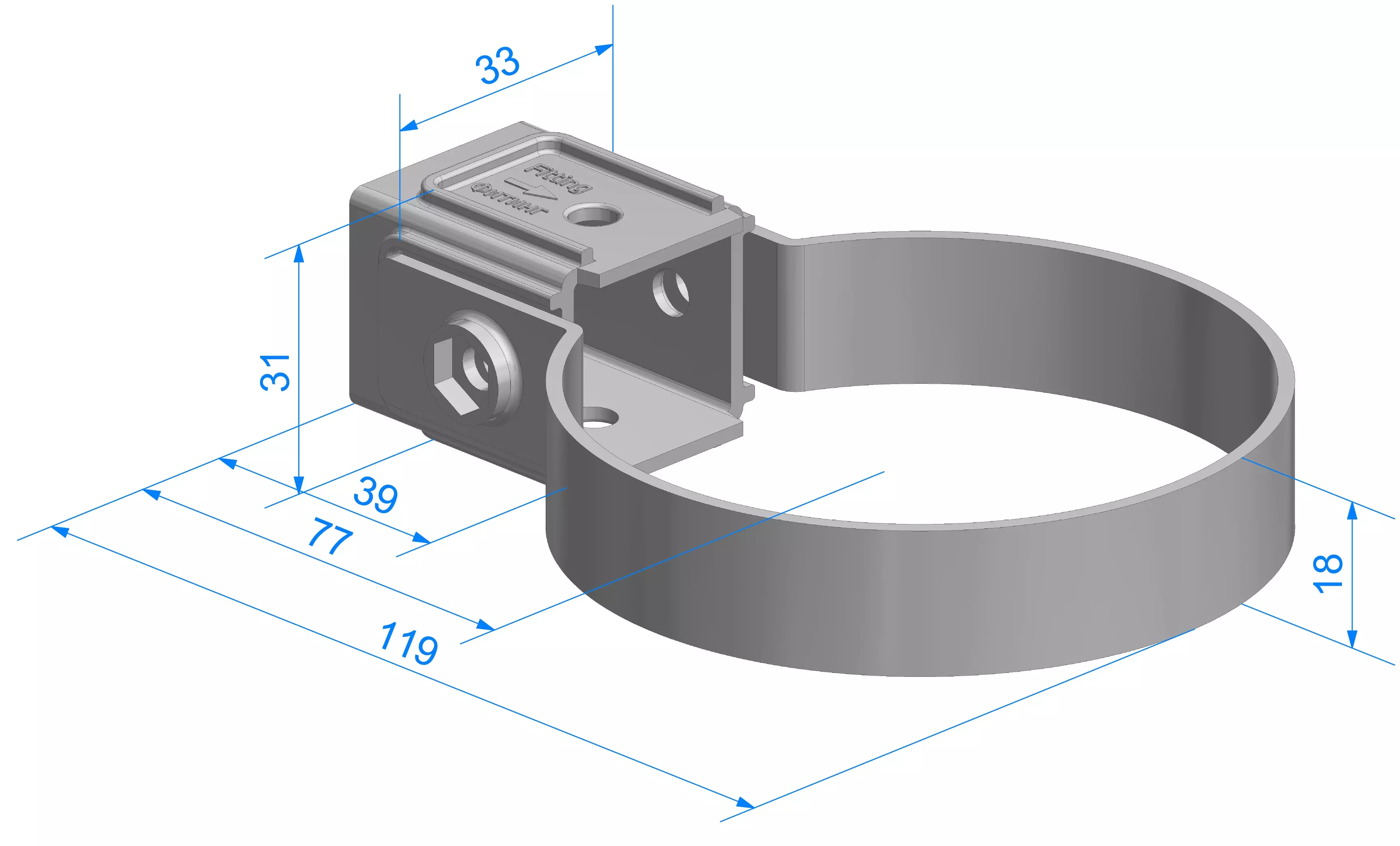 Хомут для водосточной трубы d80 мм пластиковый Docke Standart белый